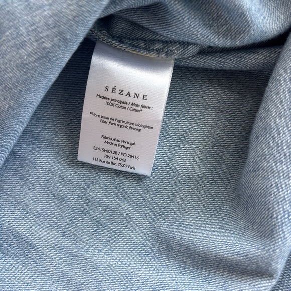 NWOT Sézane Max Shirt in Deep Blue Size 40/8 - Picture 8 of 8